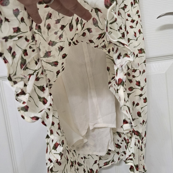 Reformation Genie Midi Dress Marion Rose Print White Red 4 - Picture 7 of 12